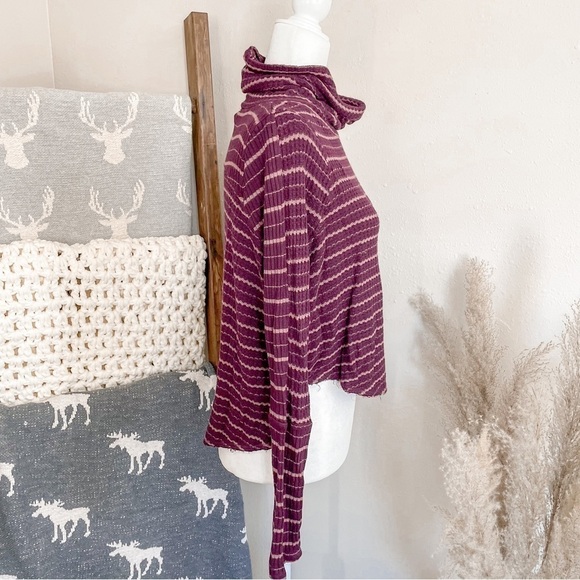 Free People/We the free Kristine drippy thermal cowl neck long sleeve top - Picture 6 of 11